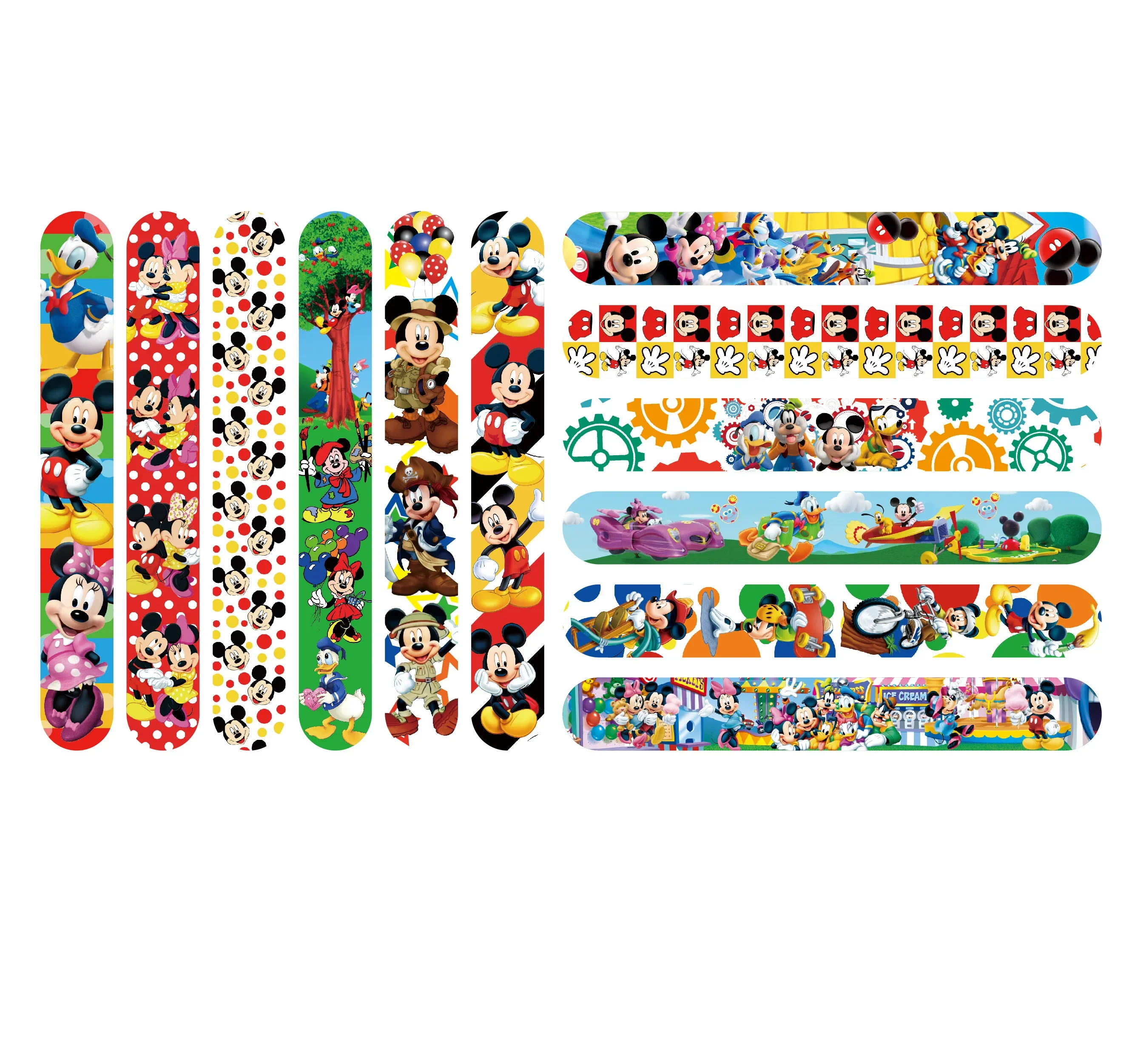 12pcs Disney Mickey Mouse Series Slap Bracelet Pvc Snap Circle Cartoon Pat Circle Bracelet Children Fun Gifts Birthday Gifts view 2