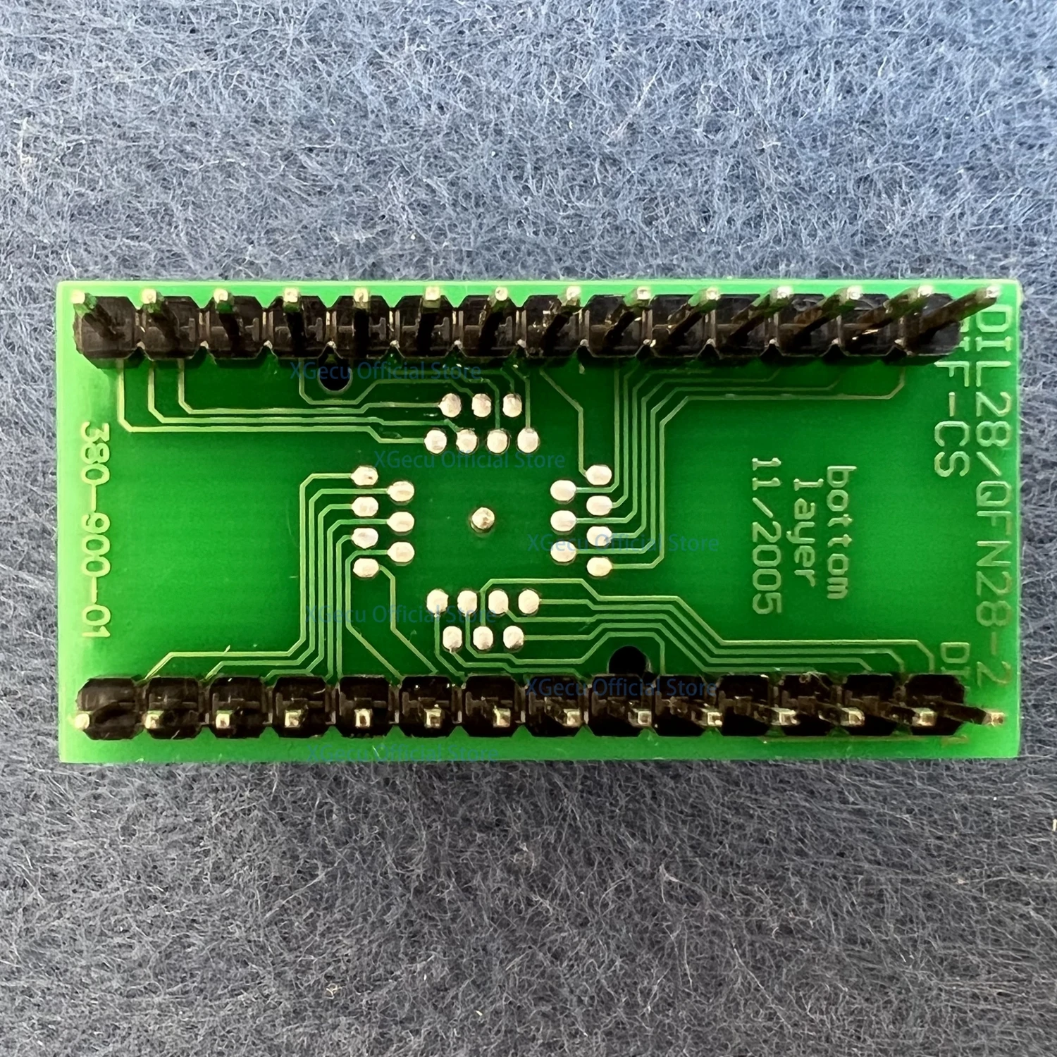 Universal QFN28-DIP28 adapter DIL28/QFN28-2 ZIF-CS for 6X6mm QFN28 chips, Pin pitch 0.65mm 70-0380 28QN65TS16060-A