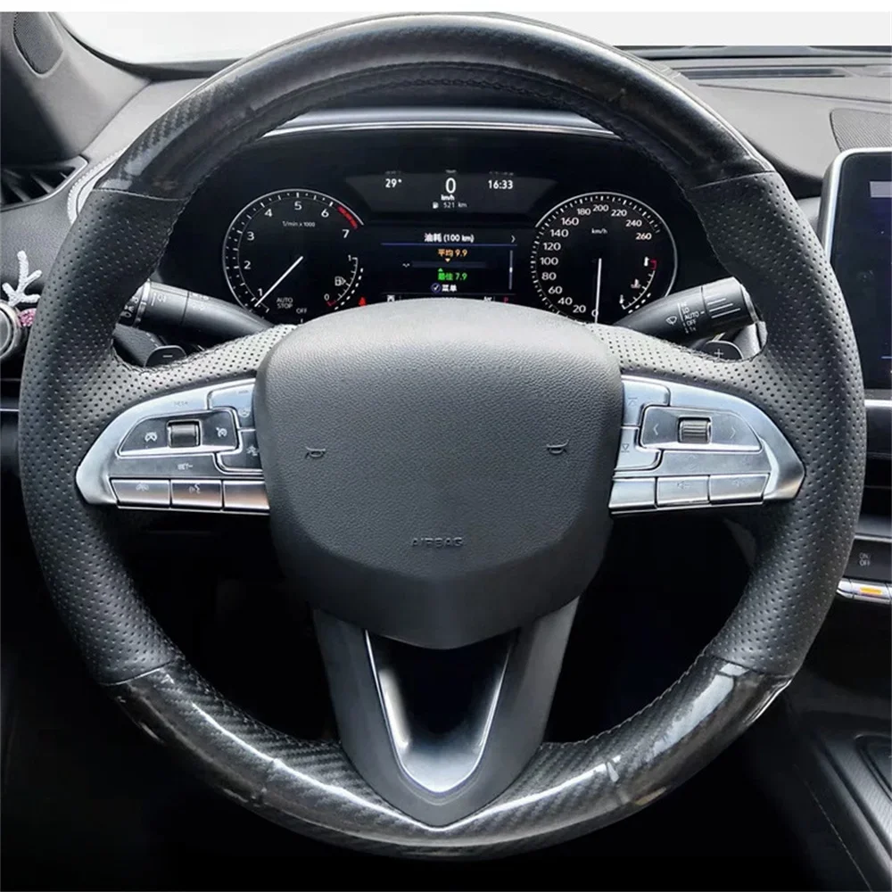 

DIY Car Steering Wheel Cover Comfortable Non-slip Carbon Fiber For Cadillac ATS-L XTS XT5 CTS CT6 ATS 28T SRX Escalade 2015