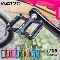 Ztto-超軽量バイクペダル,CNC折りたたみ式ペダル,ワイドプラットフォーム,シールドベアリング,ロードバイク,フラット