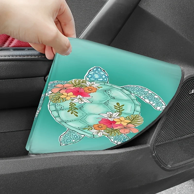 Tropical Floral Sea Turtle Steering Wheel Sunshade, Fresh Ocean Style Design, Ideal For Beach Vacations, Enhances Car Interior A