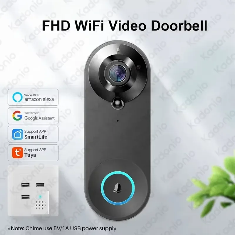 Kadonio 1080P WiFi Video Door Bell PIR Motion Detection Smart Camera Two-Way Audio view 3