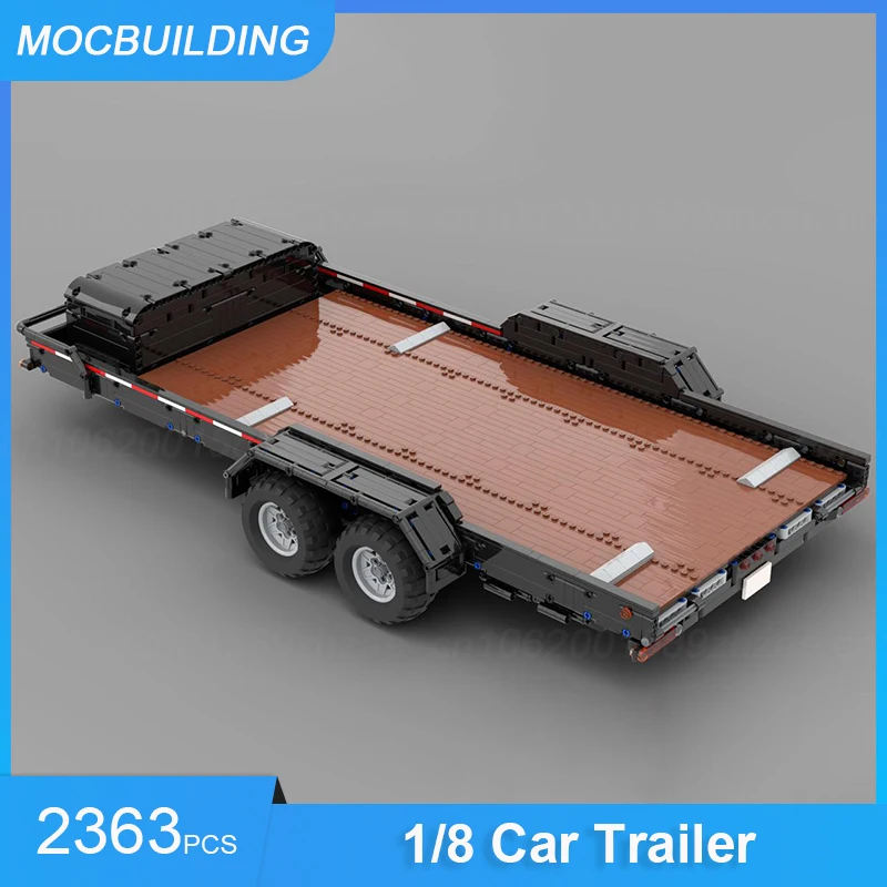 MOC Bausteine 1/8 Auto Anhänger 5x7 Rahmen mit Holz Plattform DIY Montieren Steine Pädagogisches Kreatives Spielzeug Geschenke 2363PCS