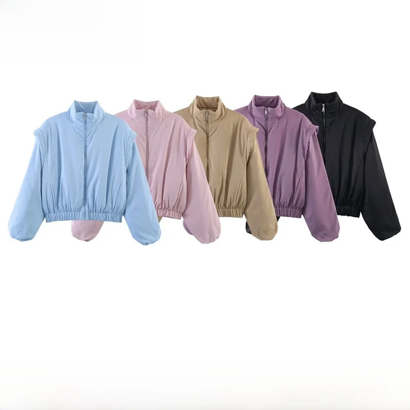 Spring Summer New Arrival Women's Fashion Simple Versatile Shoulder Shape Cotton Jacket Outerwear ZR Style Warm Long Sleeve S...