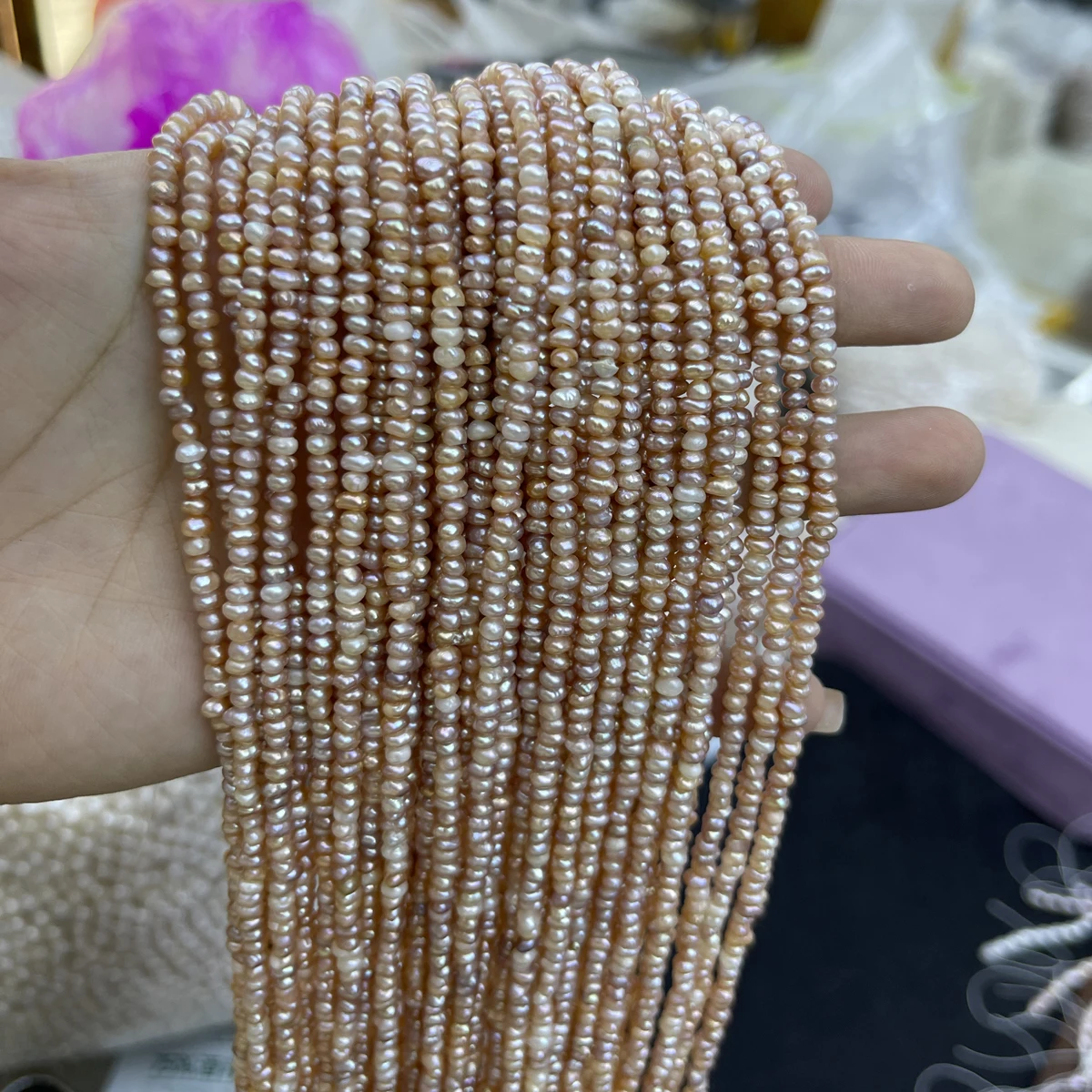 

Natural Freshwater Pearl 3-4mm Loose isolation Bead for Jewelry Make DIY Necklace Bracelet Accessories Women Wedding