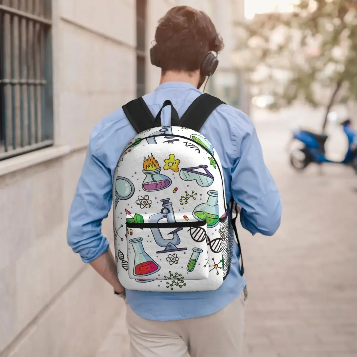 Science Lab Elements Theme Student Backpack School Bag Hiking Travel Daypack for Boys Girls Bookbag Shoulder Bags