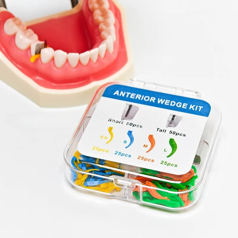 1 Box/200pcs Laboratory Anterior Wedge Kit - 4 Sizes: Large, Medium, Small, and Extra Small Interdental Wedges s.