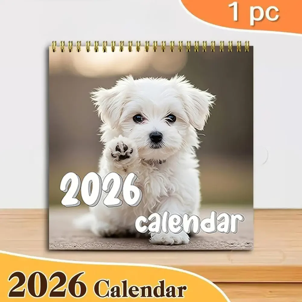 

2026 Premium Desktop Calendar - Monthly & Daily Planner with Dog Illustrations, Gift for New Year & Christmas, Dog Planner