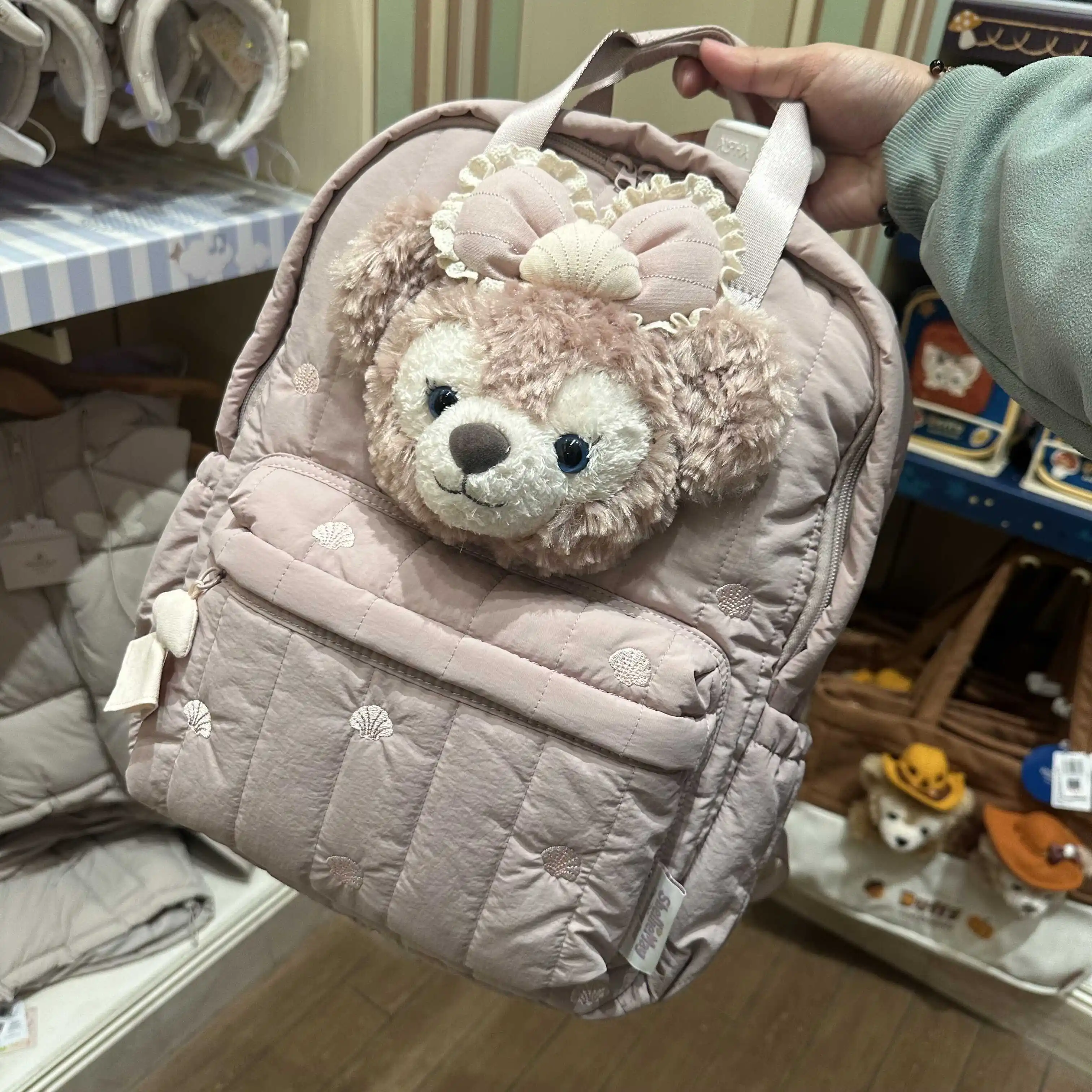 ของที่ระลึกจากดิสนีย์แลนด์ - กระเป๋าเป้สะพายหลังคู่ลายดิปปี้และผองเพื่อน พร้อมพวงกุญแจตุ๊กตาขนนุ่ม - ของขวัญวันเกิดสำหรับเด็กผู้หญิง