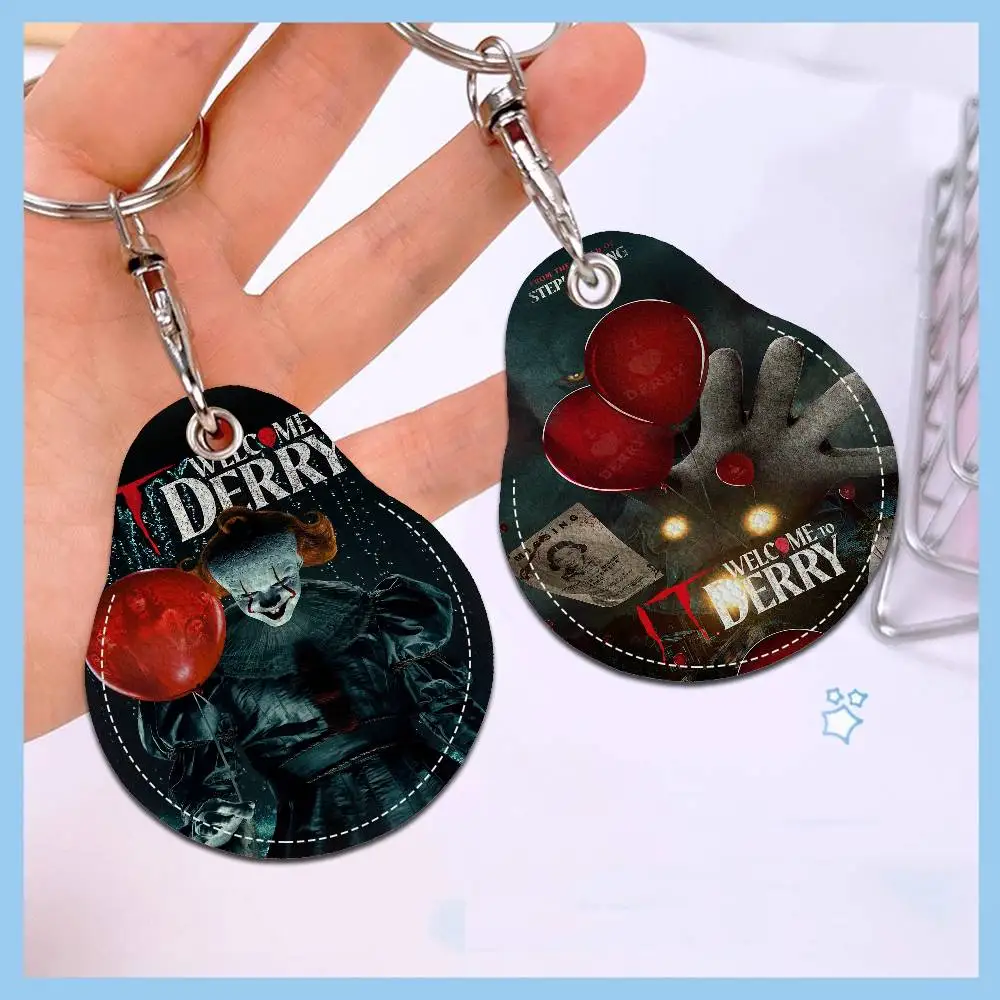 تكنولوجيا المعلومات مرحبا بكم في ديري الفيلم الكلاسيكي سلاسل المفاتيح المستديرة للنساء بولي Leather الجلود الفراغات حلقات المفاتيح مثالية لهدايا العطلات ومفضلات الحفلات