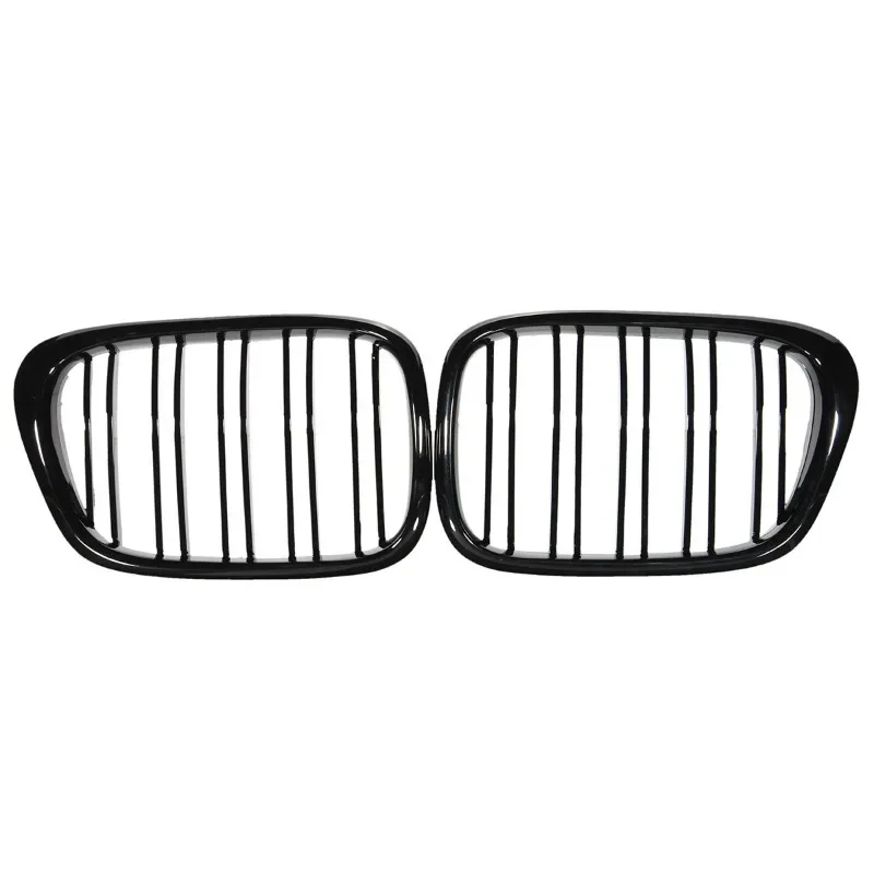 Glänzend schwarzer Auto-Frontgrill mit 2 Linien im Rennstil für BMW E39 5er-Reihe 525i 528i 540i M5 1997-2003 51137005837