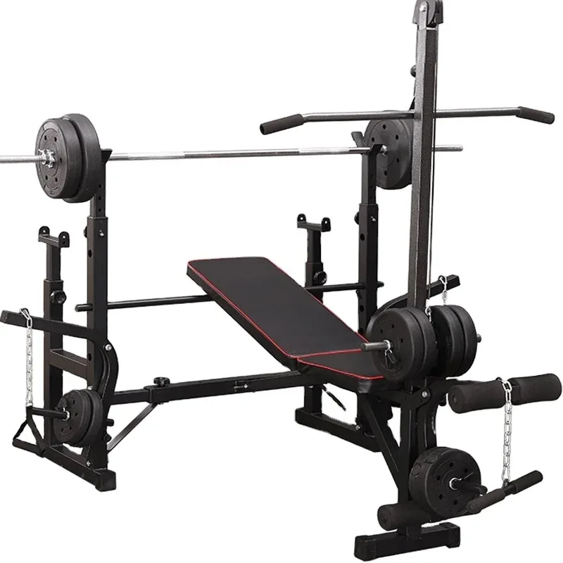 functional lifting squat rack 100kg barbell set of household commercial strong muscle fitness equipment