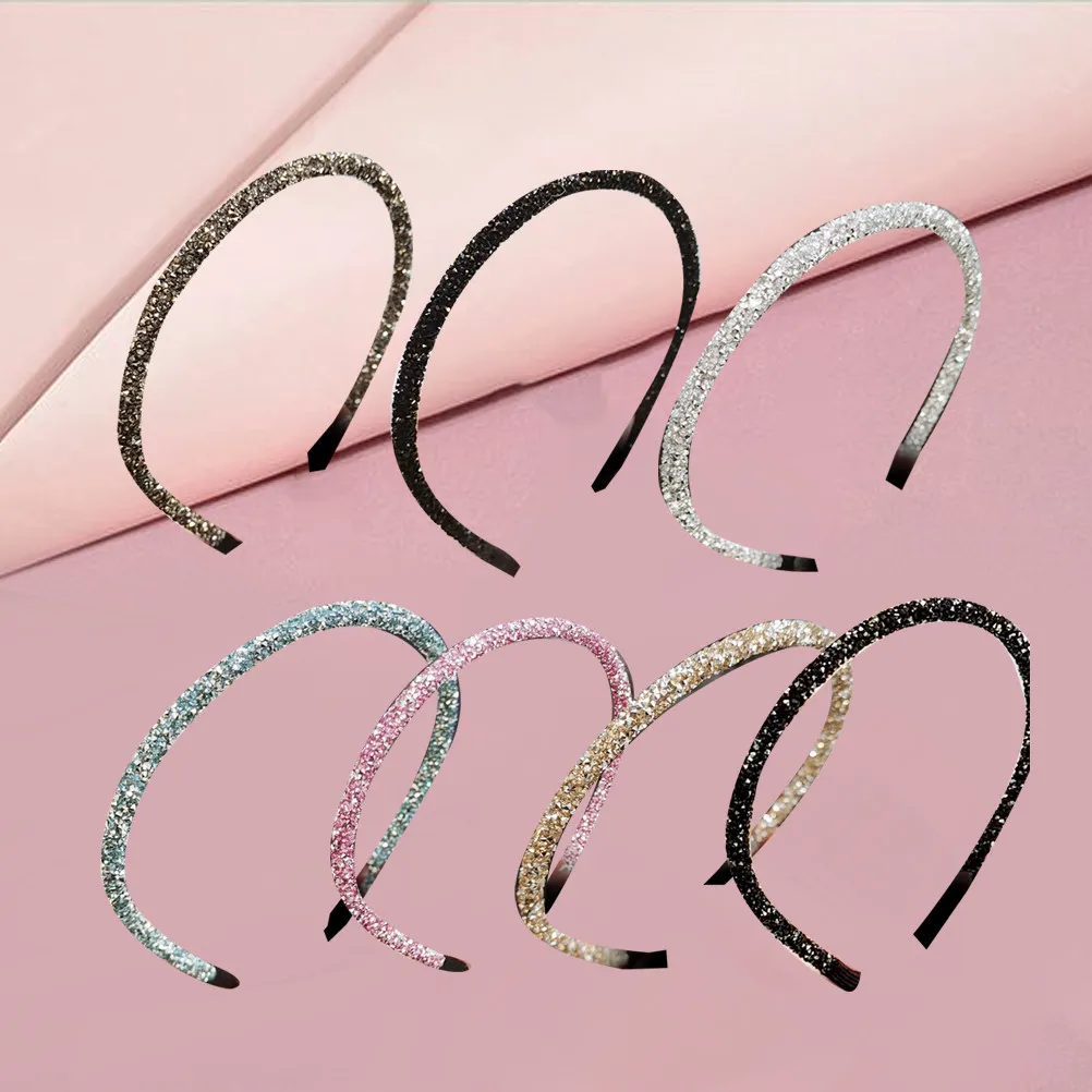 

Набор из 7 простых и стильных ободков для волос со стразами, аксессуары для волос для повседневного использования и вечеринок, для девочек и женщин