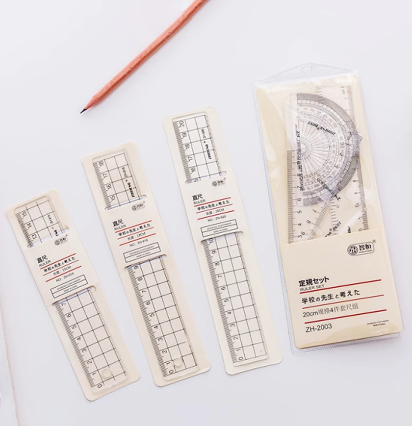 Back-To-School Ruler Set For Students 15cm/18cm/20cm Ruler Student Study Learning Ruler Set School Stationery