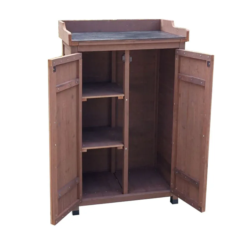 

Outdoor courtyard multi-layer plus size tool cabinet locker sunscreen rainproof multi-functional storage cabinet wooden