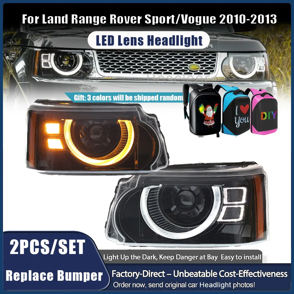 

Пара автомобильных фар в сборе, светодиодные передние фары для Land Rover Range Rover Sport L320 Vogue 2010 2011 2012 2013, автомобильные аксессуары