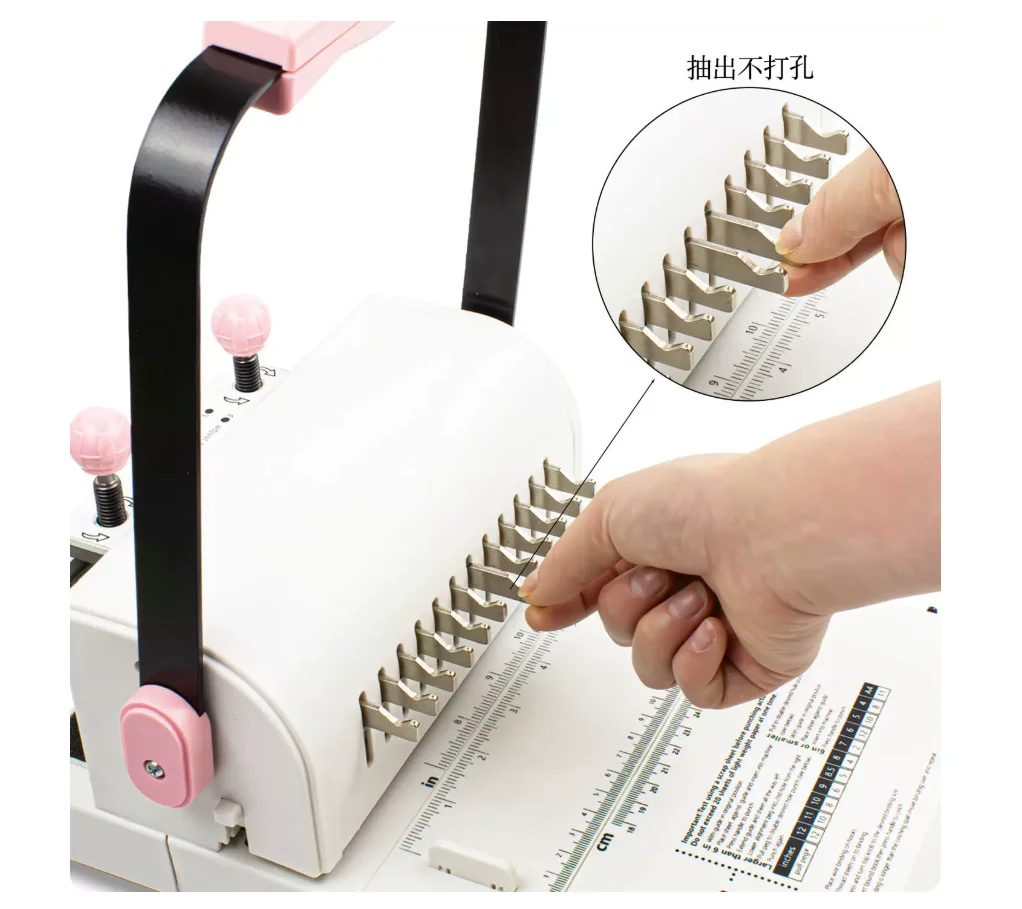 MW12 double coil with drawing knife punching multi-function binding document tender can be rotated and adjusted