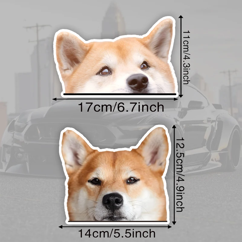 17x11cm Cute Shiba Inu Dog Car Decals Bumper Window Stickers Car Accessories Waterproof Vinyl Material