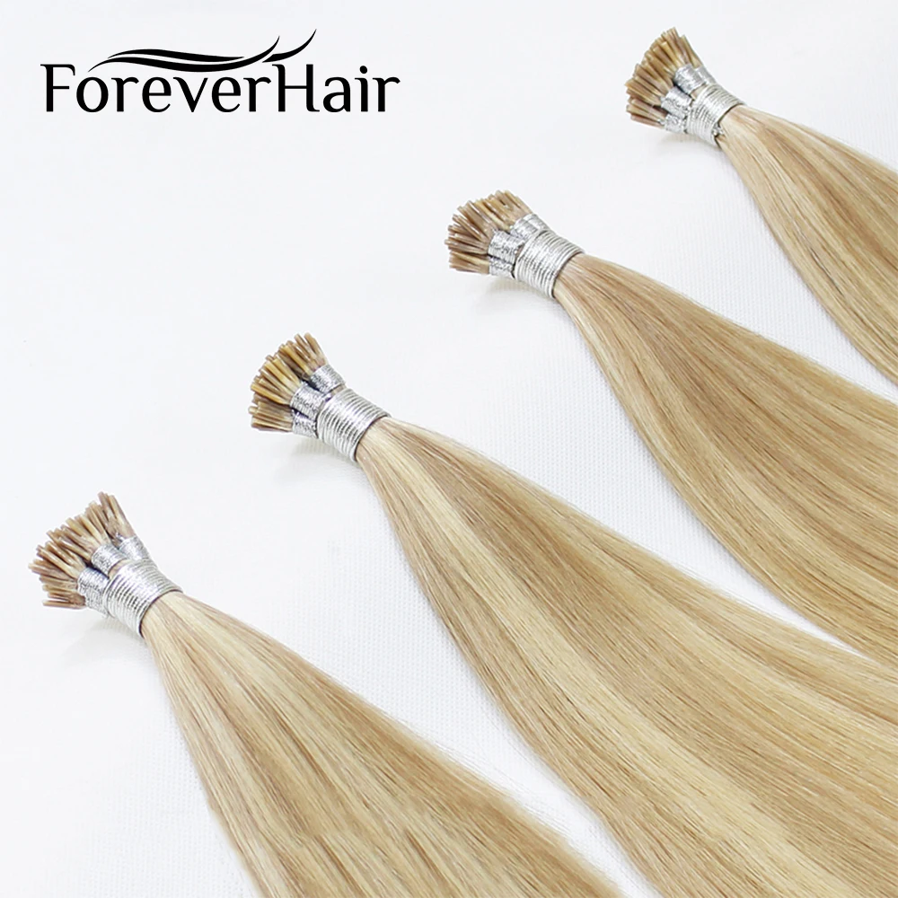 FOREVER HAIR Remy I Tip Doczepiane Włosy Naturalne Color Fusion 100% Europejskie Włosy Naturalne Doczepiane Metodą Keratynową 0.8g/pasemko 16, 18, 20 cali