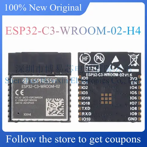 ESP32-C3-WROOM-02-H4 와이파이 및 블루투스 무선 모듈, BLE5.0, 2.4GHz Best5