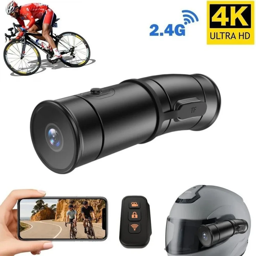 4K HD WiFi Motorcycle Helmet Dash Cam & Waterproof Camera Works with electric bikes mountain bikes, and scooters