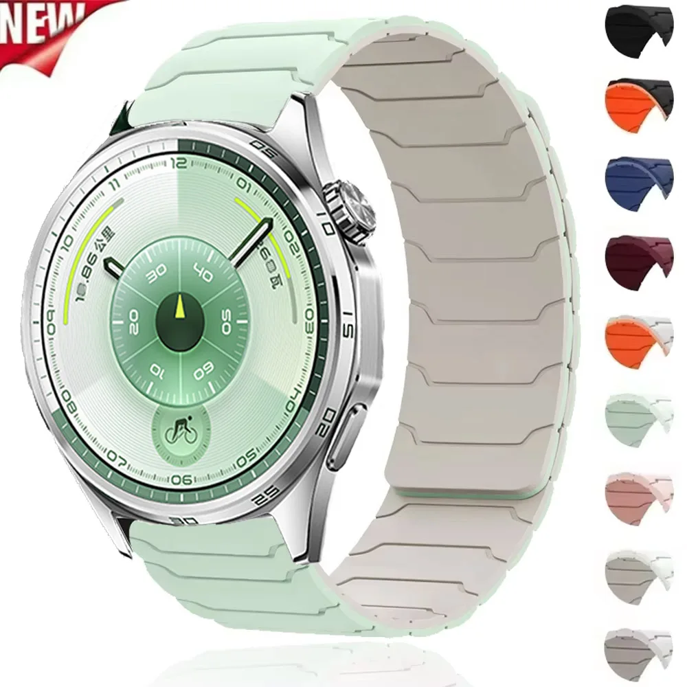 

Magnetic Silicone Strap for 20mm 22mm Huawei Watch GT4/5/5/6 Pro GT3 46mm Sport Band for Amazfit Active 2/GTS/GTR/Bip 6/Balance2