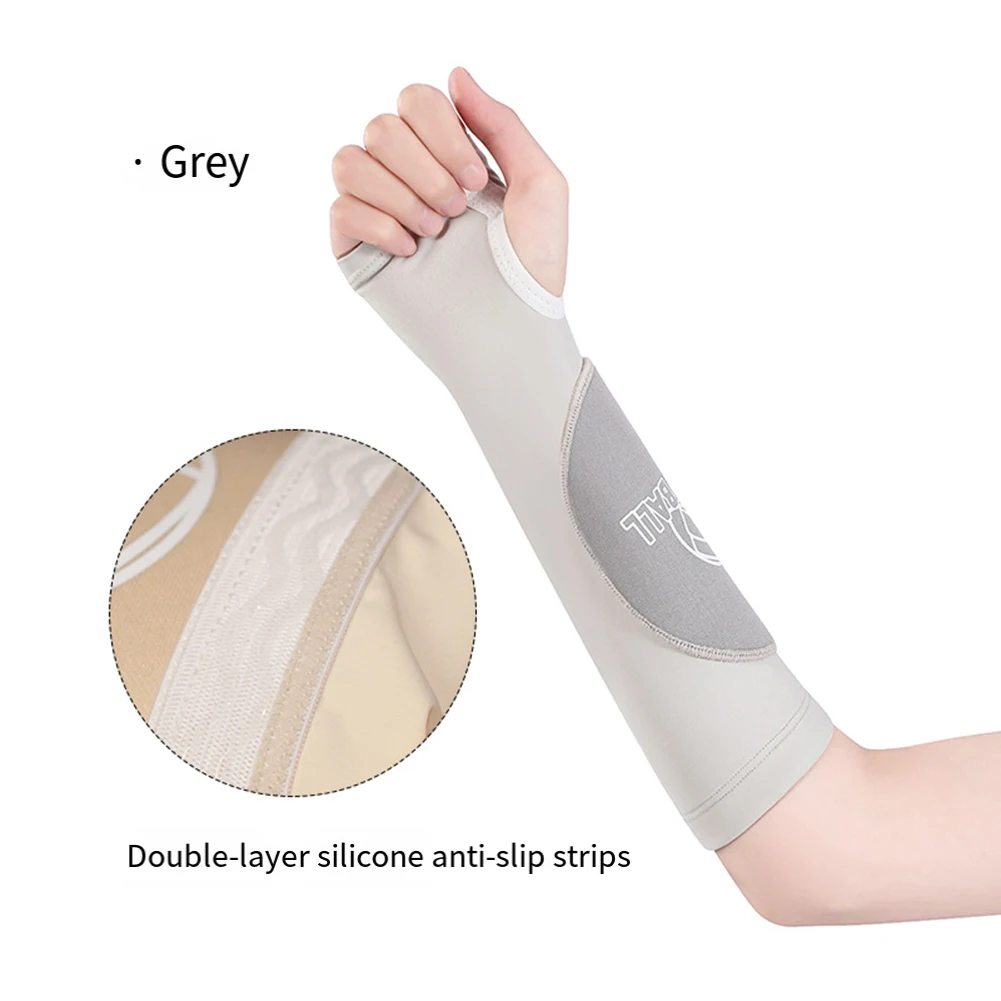 

Basketball Volleyball Arm Sleeves with Thumb Hole and Non Slip Silicone for Kids Adults Boys Girls Protective Compression