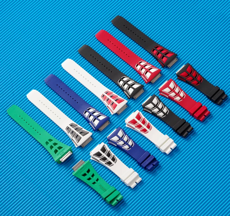 Pulseira de borracha fluorada estilo original para Richard Mille RM 30M/055/35-03 - à prova d'água