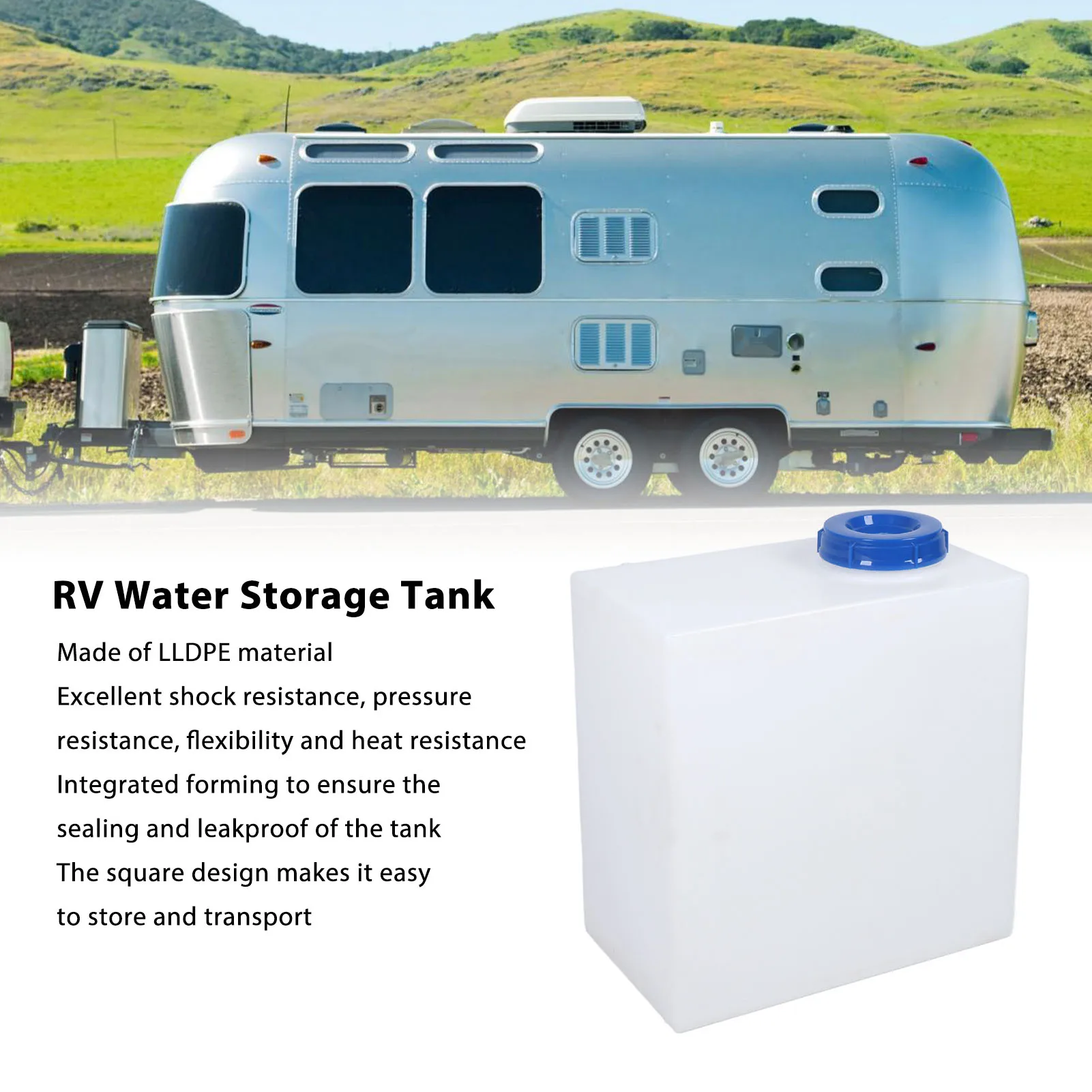 

Fresh Water Holding 21 Gallon 130mm RV Water Inlet Anti Leakage RV Water Storage Heat Resistant Portable for Boat Yacht