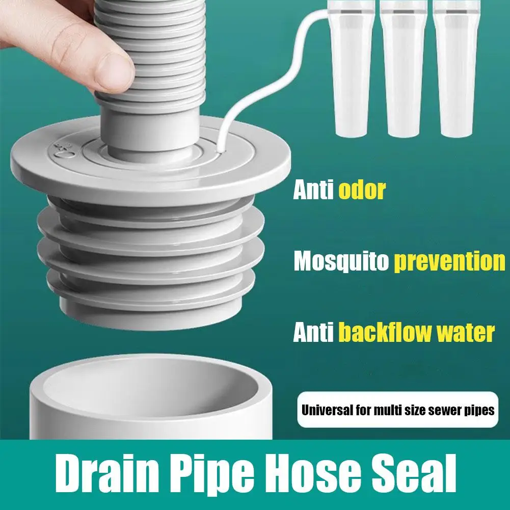 Drain Pipe Hose Seal Deodorant Washing Machine Silicone Sealing Plug for Sewer for Bathroom Kitchen Cleaning Tools D4W3