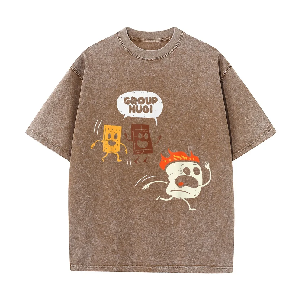 Camping Group Hug Smores Funny Marshmallow Men Women Kids T-Shirt T Shirt Y2k 하라주쿠 Natural Printed Casual Tee Summer Top