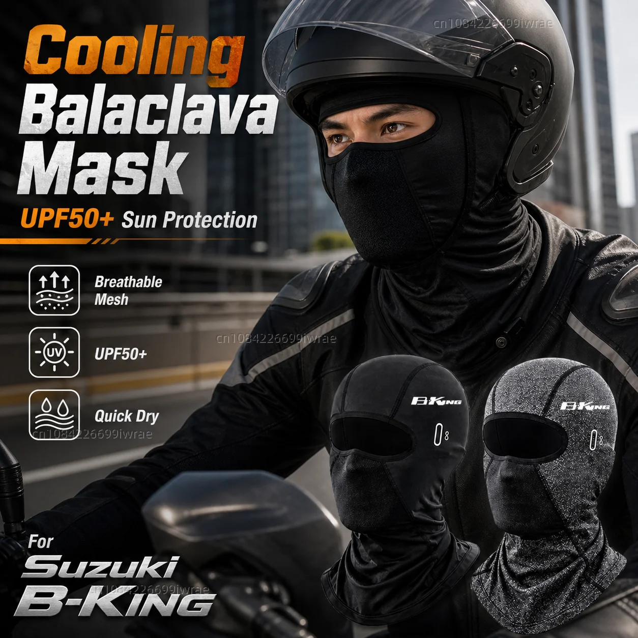 Cooling Motorcycle Balaclava Mask UPF50+ UV Protection Breathable Face Cover Summer For Suzuki B-KING 1300 Bking 1340 Bking1300