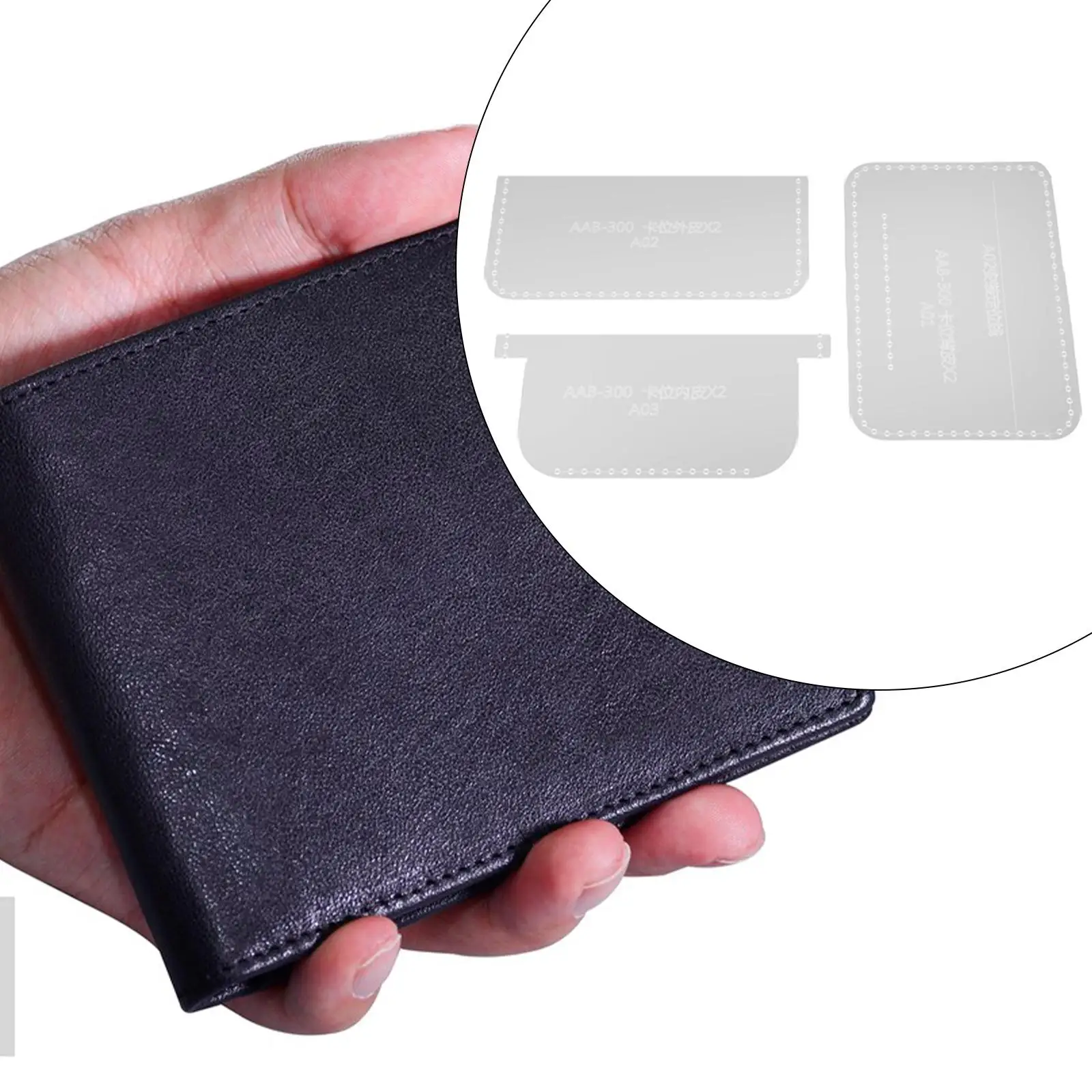 

Wallet Pattern Template Acrylic Leather Craft Stencils for Purse Card Holder DIY Handmade Leather Tools
