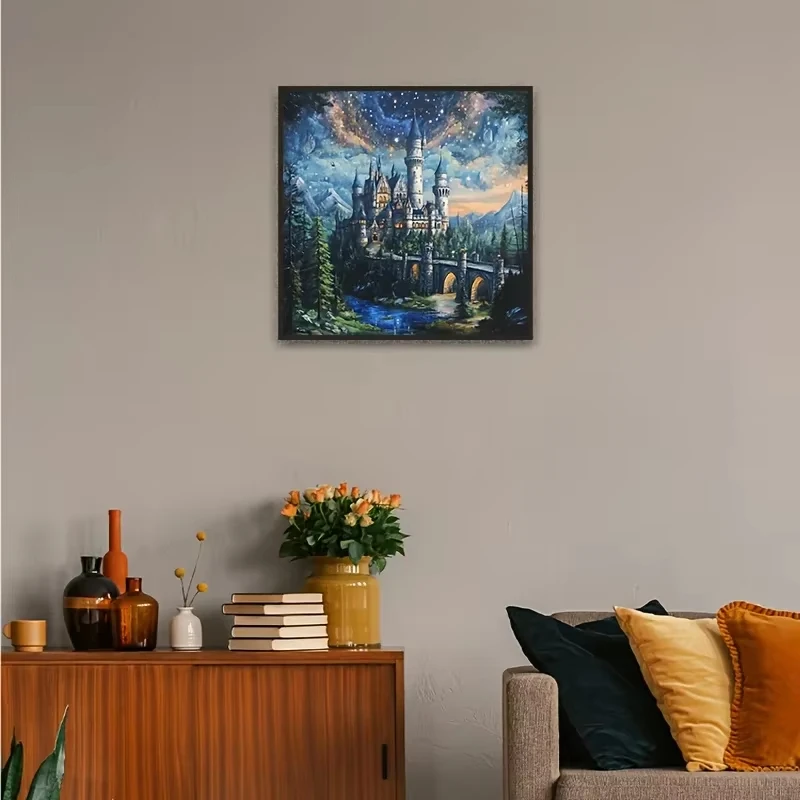 

2D Flat 500/1024PCS Paper Jigsaw Puzzle Starry Sky Castle DIY Assembly Home Art Decoration Gift Suitable As A Holiday Gift