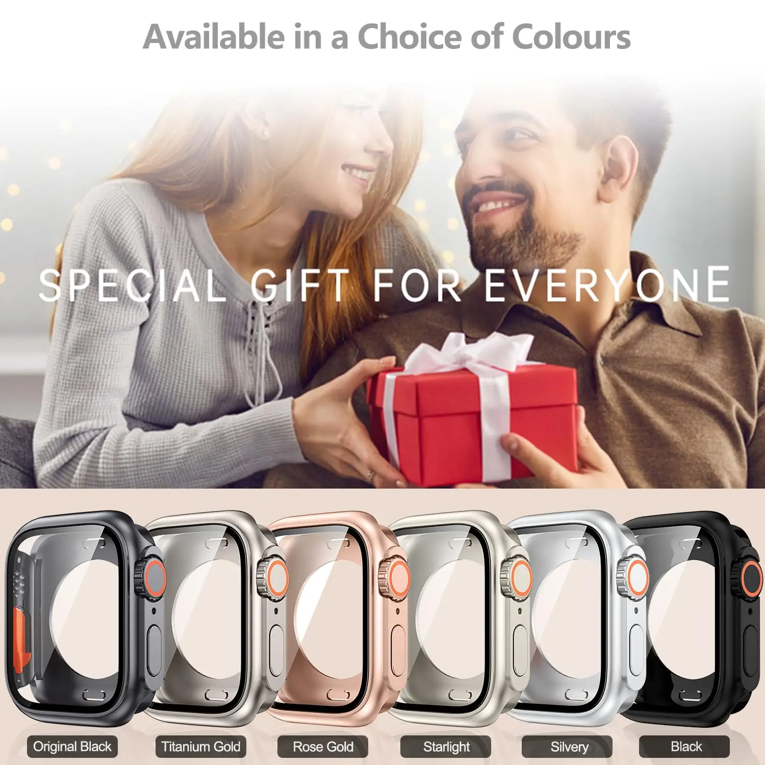 Чехол из закаленного стекла для Apple Watch, чехол 45 мм, 41 мм, 40 мм, 44 мм, спереди и сзади, полноэкранный защитный чехол iWatch Serie 9 8 7 6 5 4 SE