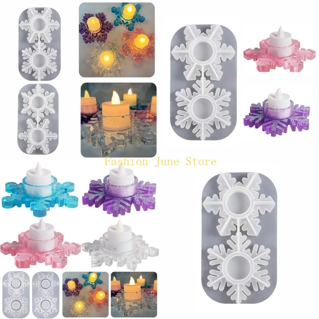 

N5KA Подсвечник в виде снежинки, эпоксидная форма для рождественского домашнего декора, формы для ароматерапии