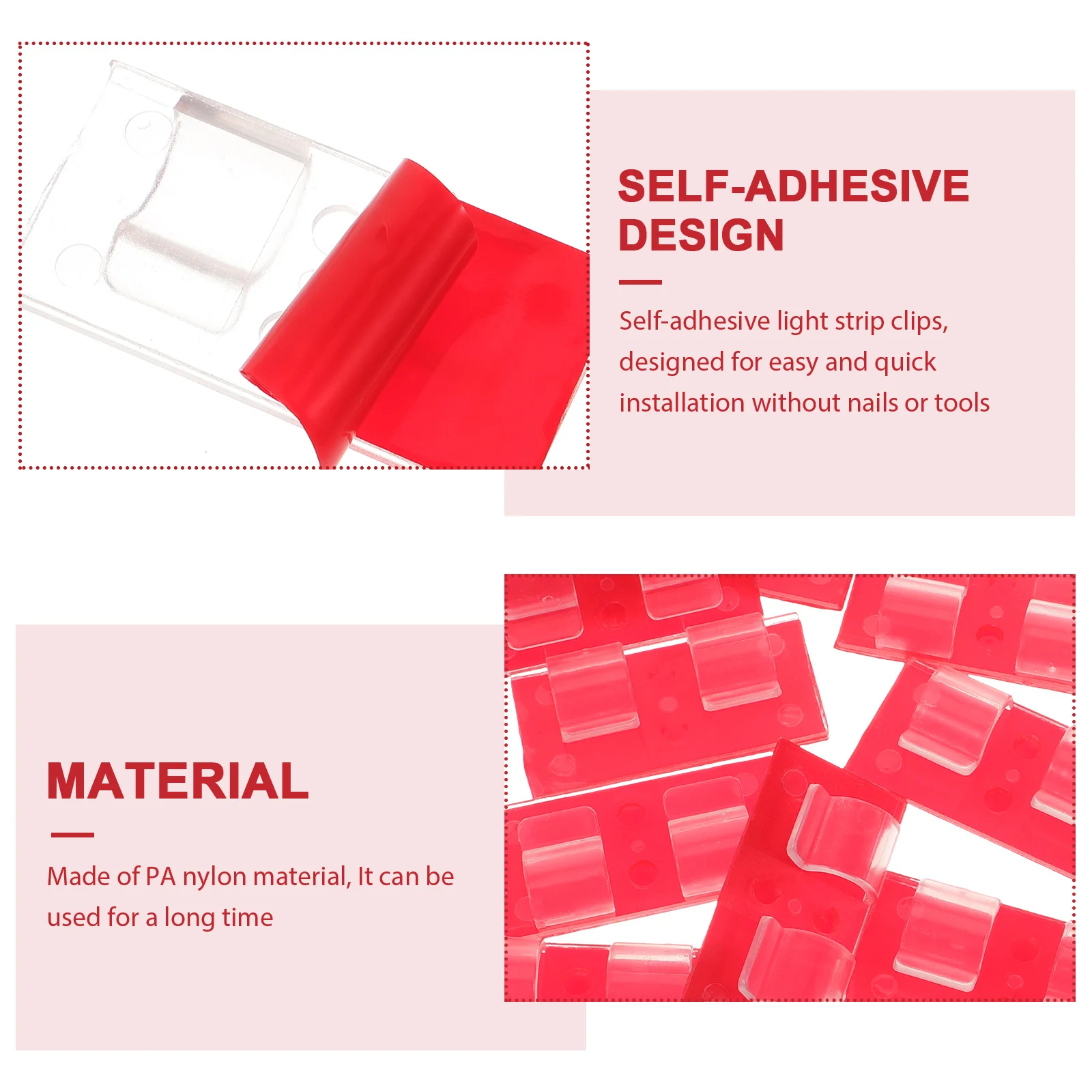 

10pcs Strip Hooks Outdoor Heavy Duty Sticky Clips Cord Organizer for String Lights Rope Light Clips Christmas Light Hangers