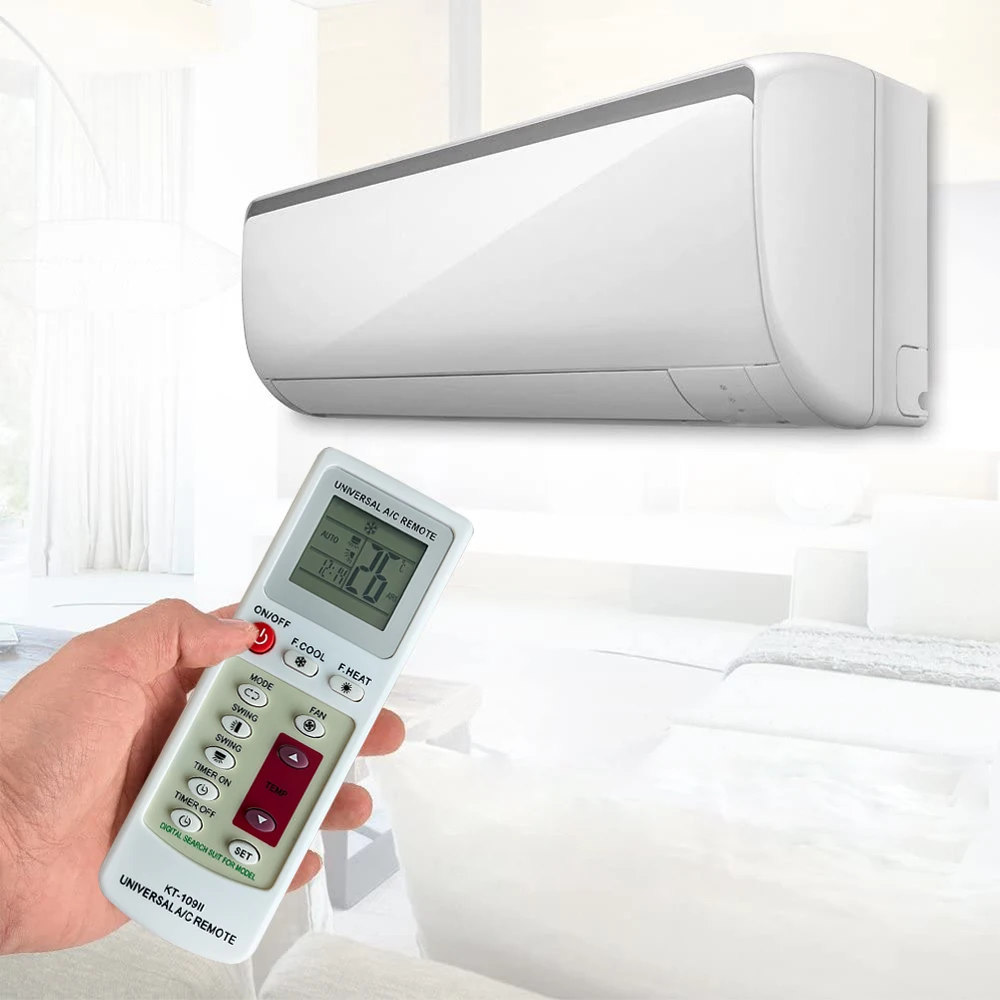 KT-109II Air Conditioner Remote Control Universal Replacement Air Conditioner LCD Display Remote Control With Base-A74Z