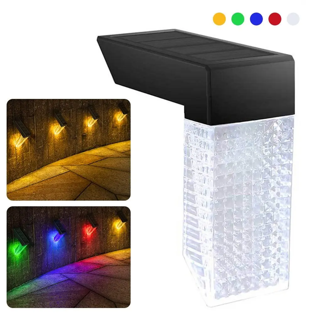 New LED Solar Deck Light IP65 Waterproof Color Changing Solar Step Light Wireless Installation Solar Wall Lamp Outdoor