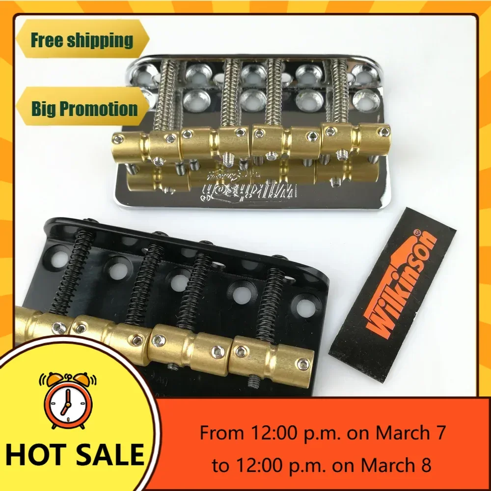 QI-X- Music Store-Wilkinson WBBC Four 4 Strings Electric Bass Bridge With Brass Saddles For Precision Jazz Bass