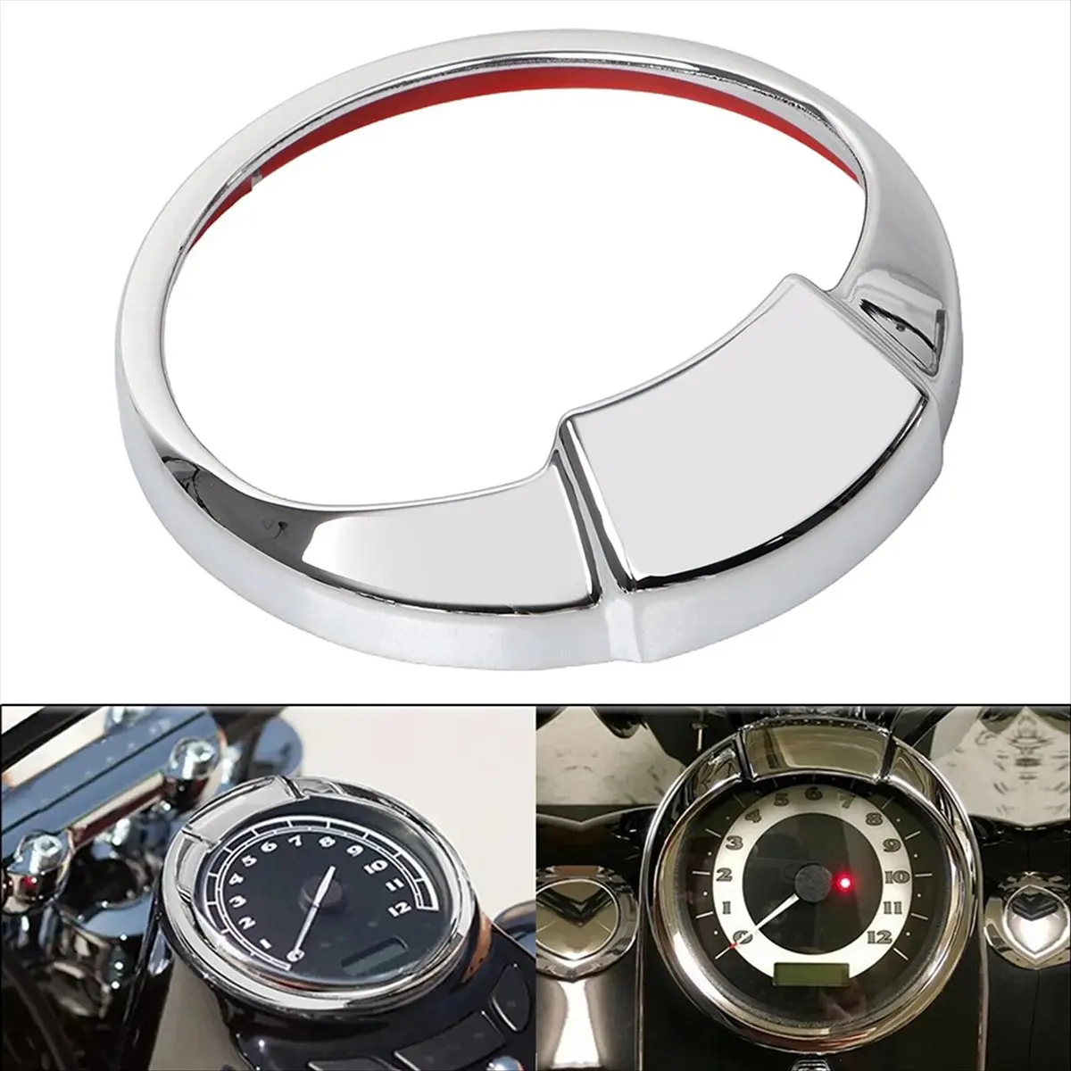 #36A (Chrome-Plated Silver)5Inch Speedometer Gauge Bezel Covers Trim Ring for Harley,Automotive Parts & Accessories