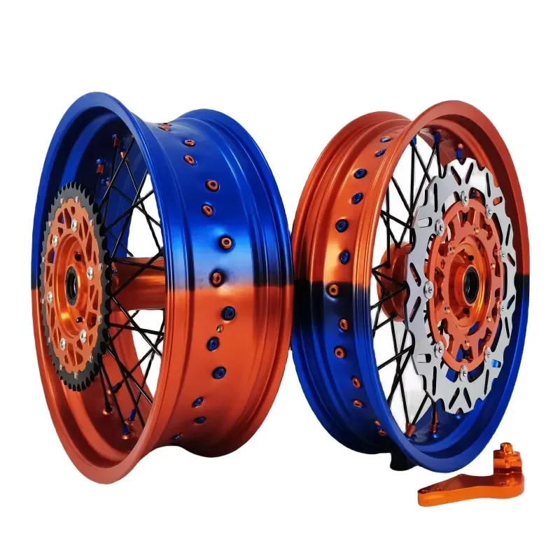 Superbike Wheel Set 17 Inch 125 250 300 350 450 500 530 CNC Billet Aluminum Wheels, High Performance Durability, Superbike