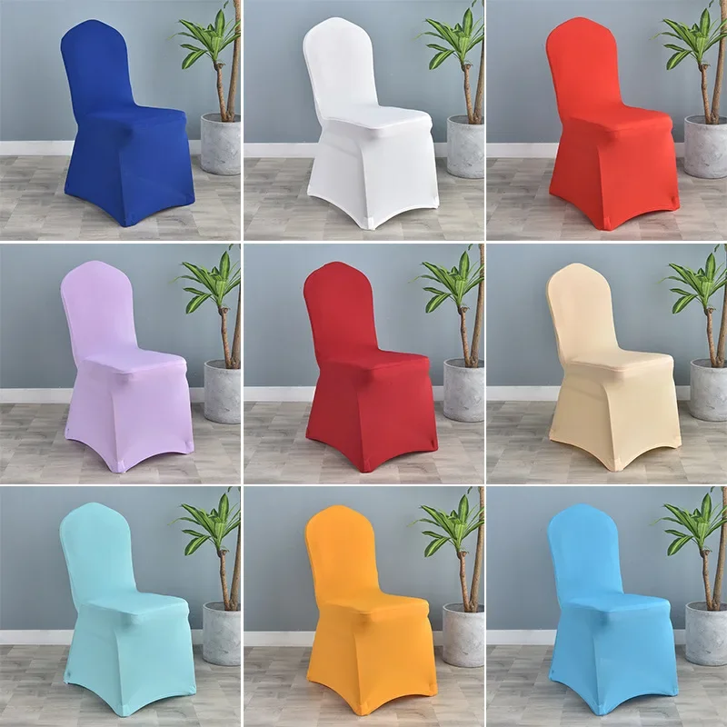 

10Pcs Per Lot Spandex Chair Covers for Weddings, Banquets, and Events Decoration Thick Material Birthday Party Holiday Colourful