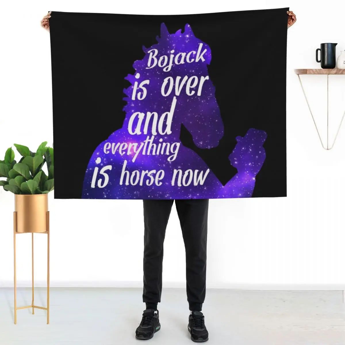 Bojack is over and everything is horse now White Text Throw Blanket Air Conditioner Soft Blanket for Office Home
