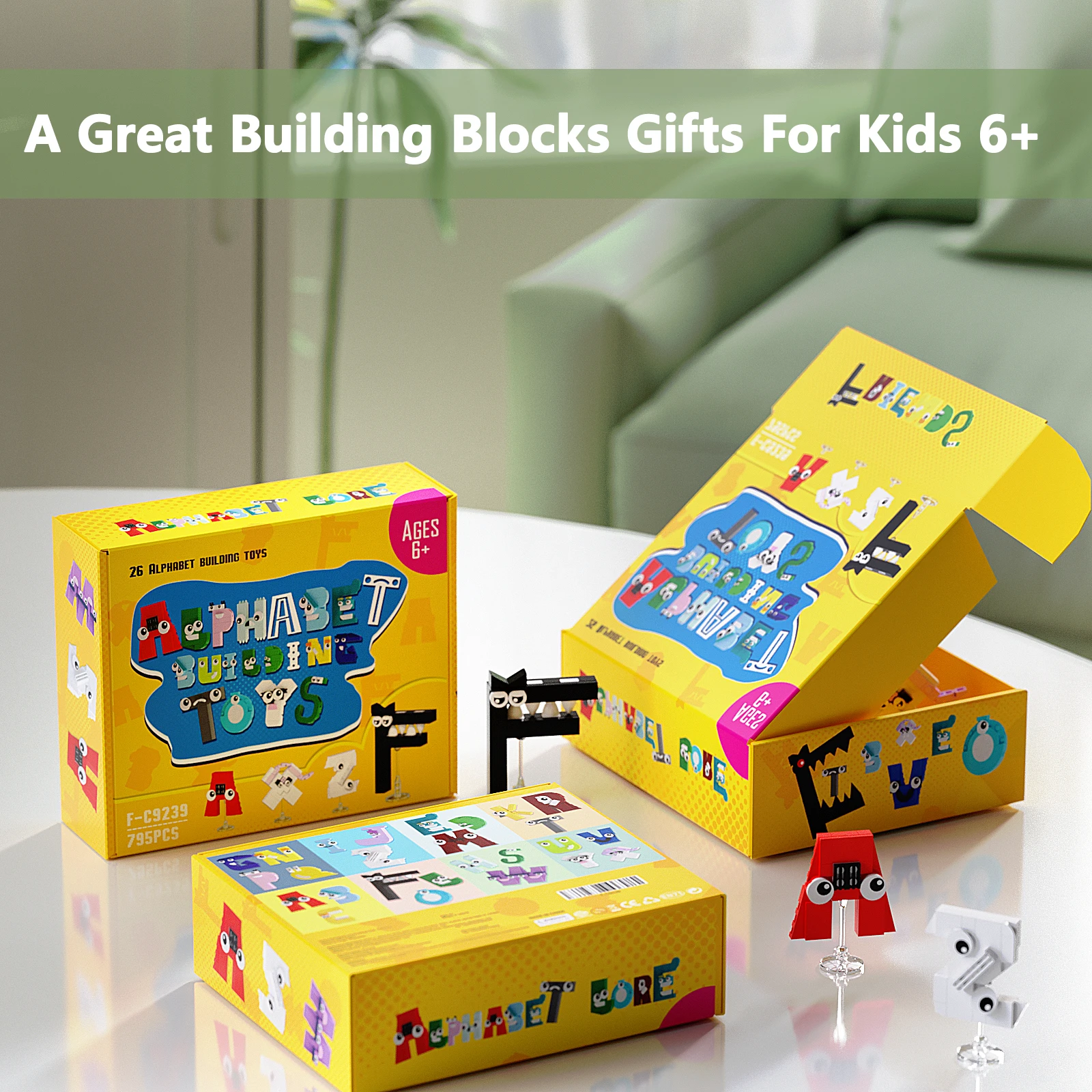 MOC Alphabet Number Lore Figures 0-9 Building Blocks Set English 26 Letters (A-Z) Education Recognition Bricks Toys Kids Gifts