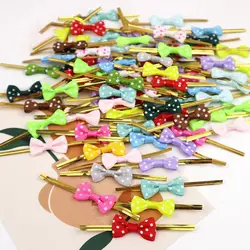 100Pcs New DIY Bow Tie Wrapping Golded Wire Bowknot Binding Wire Lollipop Candy Gift Packaging Bags Fastener Sealing Fixed Ties