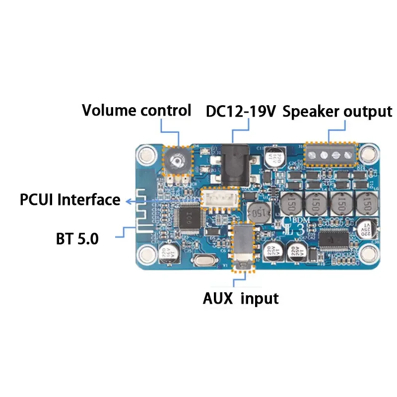 TPA3118 블루투스 5.0 스테레오 오디오 앰프 2x25w 모듈 3.5mm 입력 DC12-19V