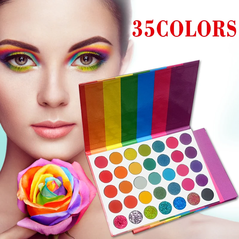 VERONNI 35-Color Rainbow Eyeshadow Palette – Highly Pigmented, Easy to Blend, Vibrant Shades for Creative Spring/Summer Looks