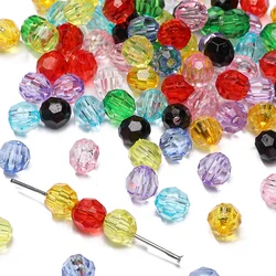 200-300 stuks 6mm Multi Color Facet Acryl Kralen Losse Spacer Kralen voor Handgemaakte DIY Kettingen Armbanden Sieraden Maken Bevindingen