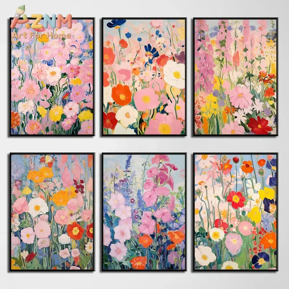 

1/6pcs Wildflowers Floral Poster Print Canvas Painting Spring Flowers Cottagecore Aesthetic Wall Art Picture for Room Home Decor